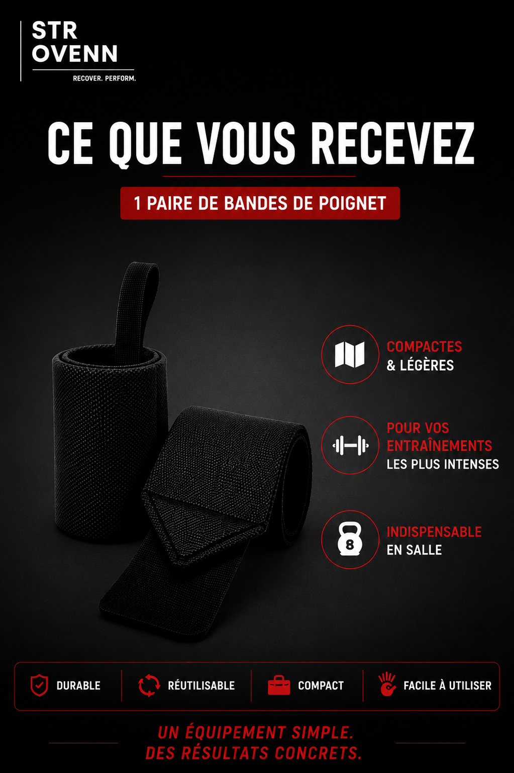 Bandes de Poignet Strovenn — Soutien & Performance Multi-Exercices